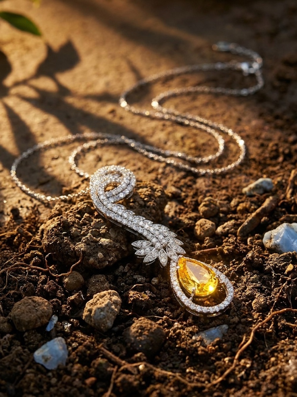 Sterling silver citrine necklace